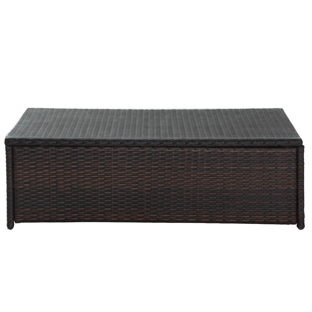 Palm Harbor Outdoor Wicker Coffee Table Brown. Picture 3