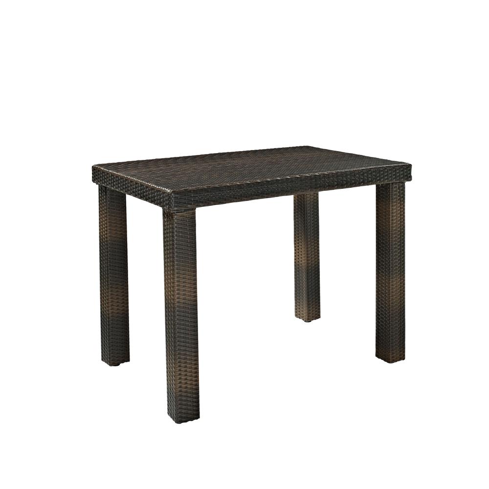 Palm Harbor Outdoor Wicker High Dining Table Brown. Picture 1
