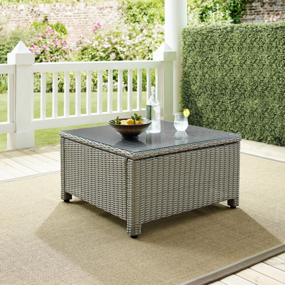 Bradenton Outdoor Wicker Sectional Coffee Table Gray. The main picture.