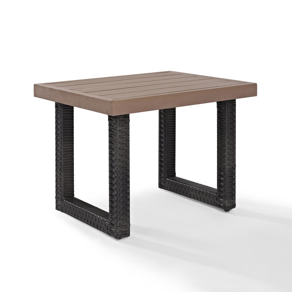 Beaufort Outdoor Wicker Side Table Brown. Picture 4