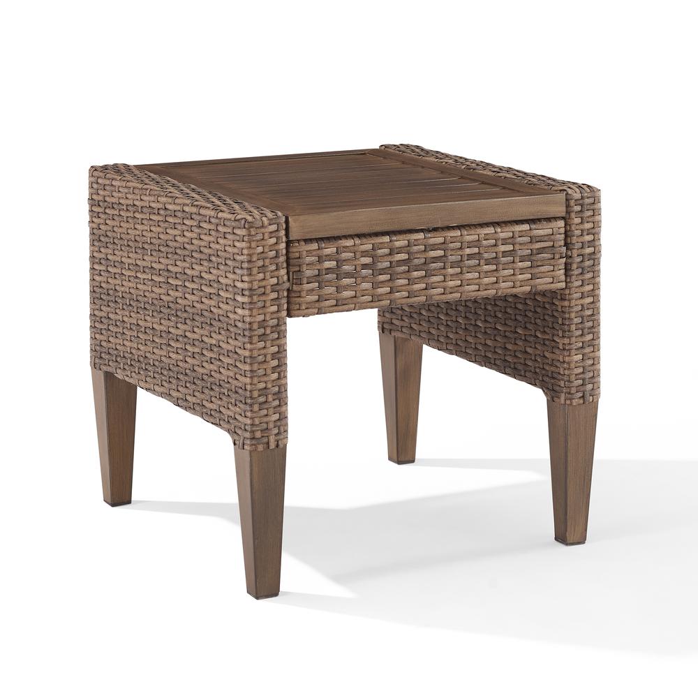 Capella Outdoor Wicker Side Table Brown. Picture 2