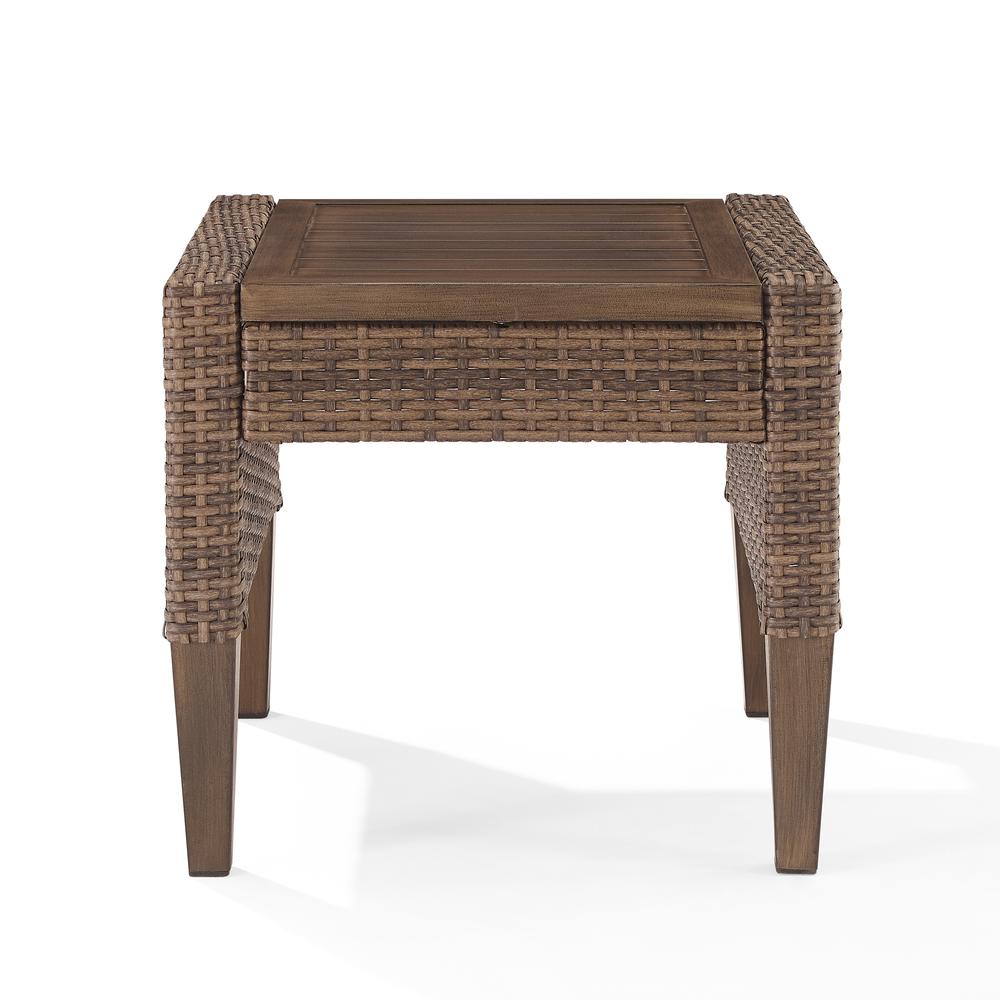 Capella Outdoor Wicker Side Table Brown. Picture 1