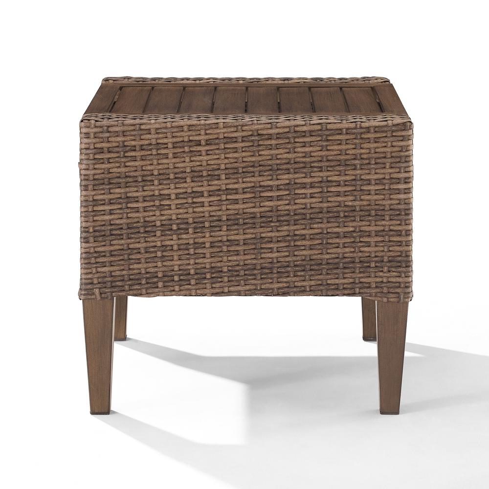 Capella Outdoor Wicker Side Table Brown. Picture 4