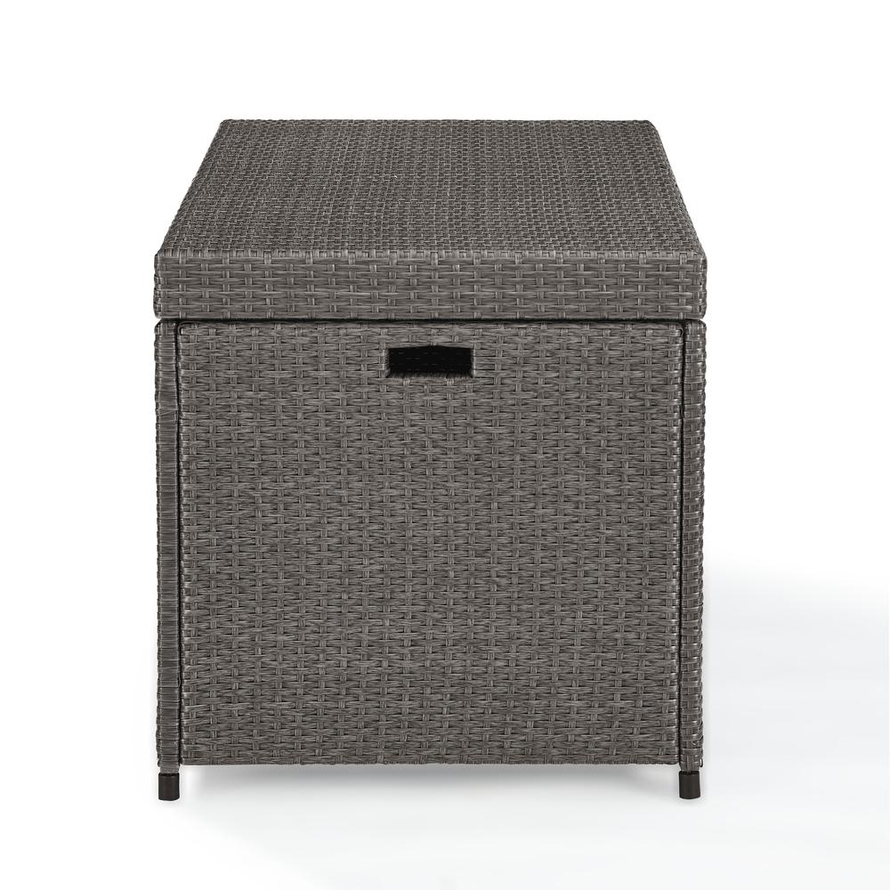 Palm Harbor Outdoor Wicker Storage Bin Weathered Gray. Picture 5