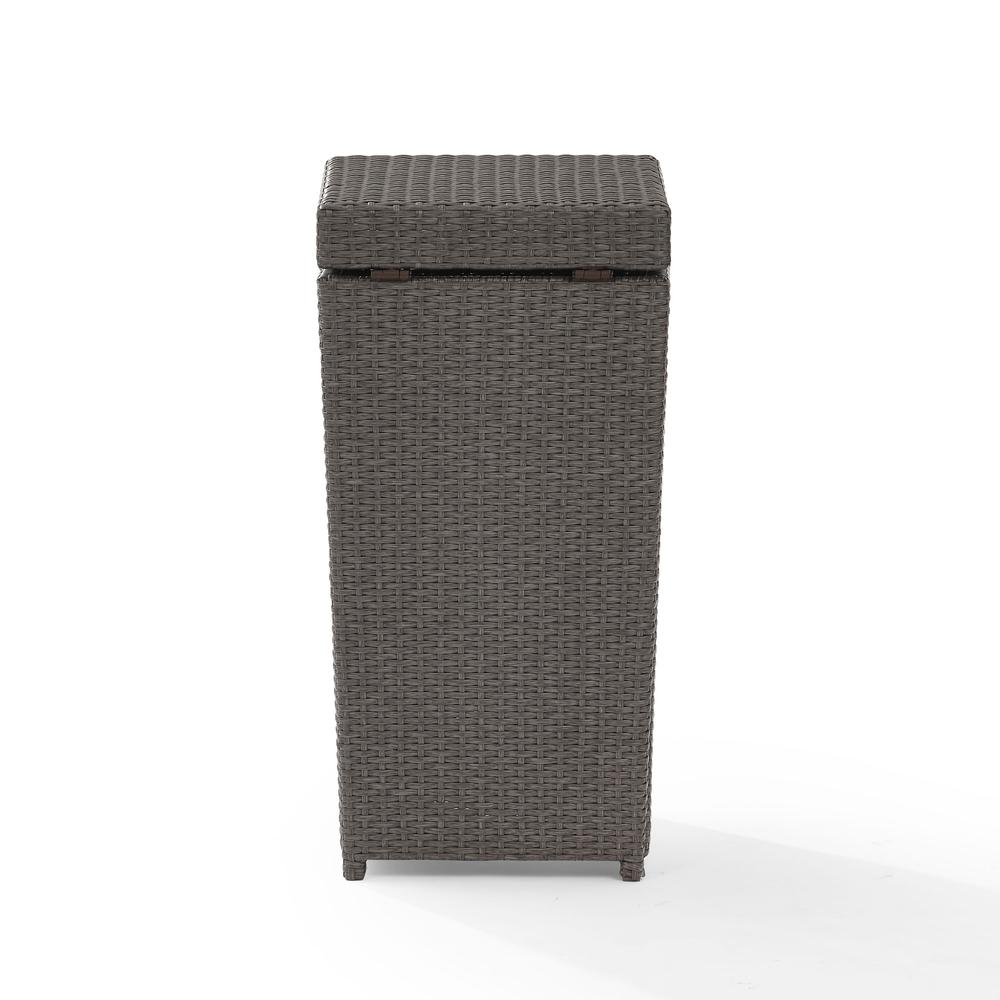 Palm Harbor Outdoor Wicker Trash Bin Weathered Gray. Picture 5