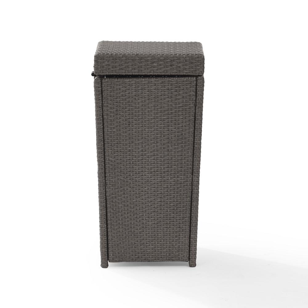 Palm Harbor Outdoor Wicker Trash Bin Weathered Gray. Picture 6