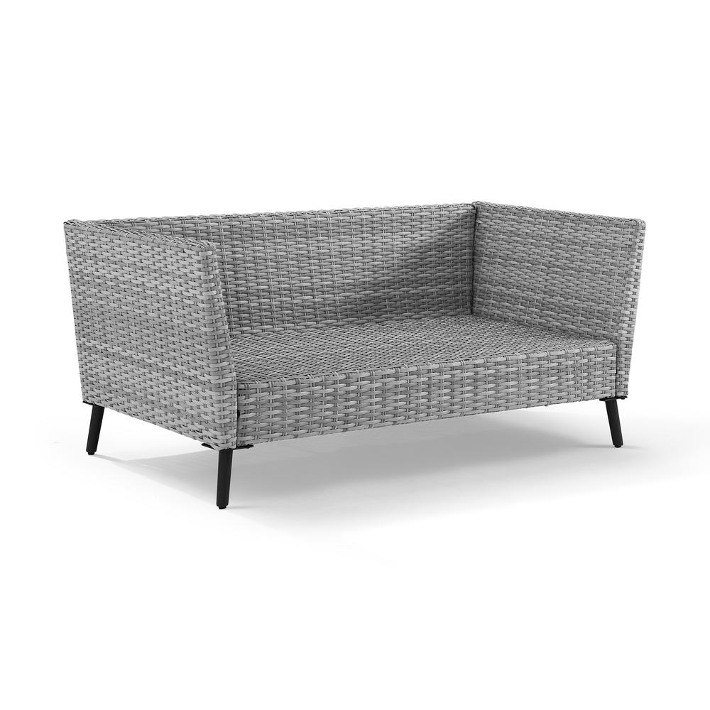 Richland 2Pc Outdoor Wicker Conversation Set Charcoal/Gray - Loveseat & Coffee Table. Picture 9