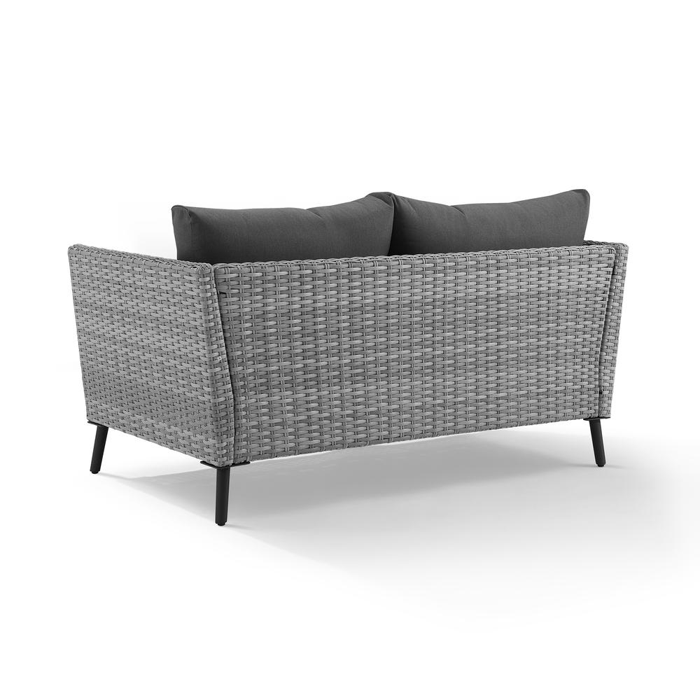 Richland 2Pc Outdoor Wicker Conversation Set Charcoal/Gray - Loveseat & Coffee Table. Picture 10