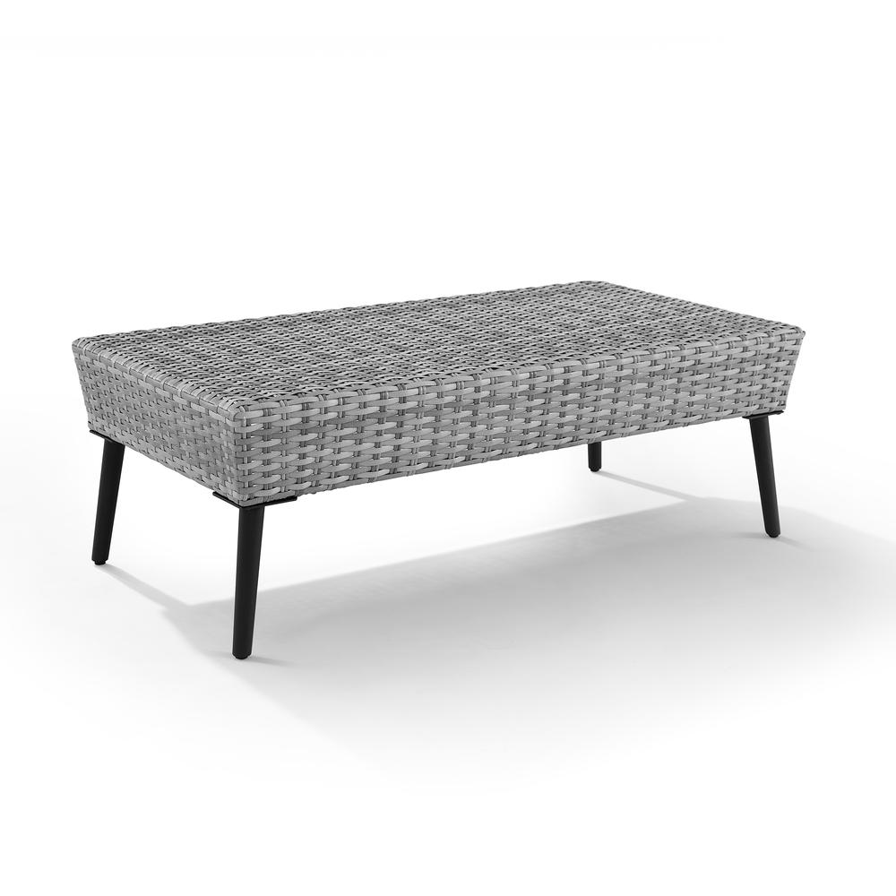 Richland 2Pc Outdoor Wicker Conversation Set Charcoal/Gray - Loveseat & Coffee Table. Picture 11