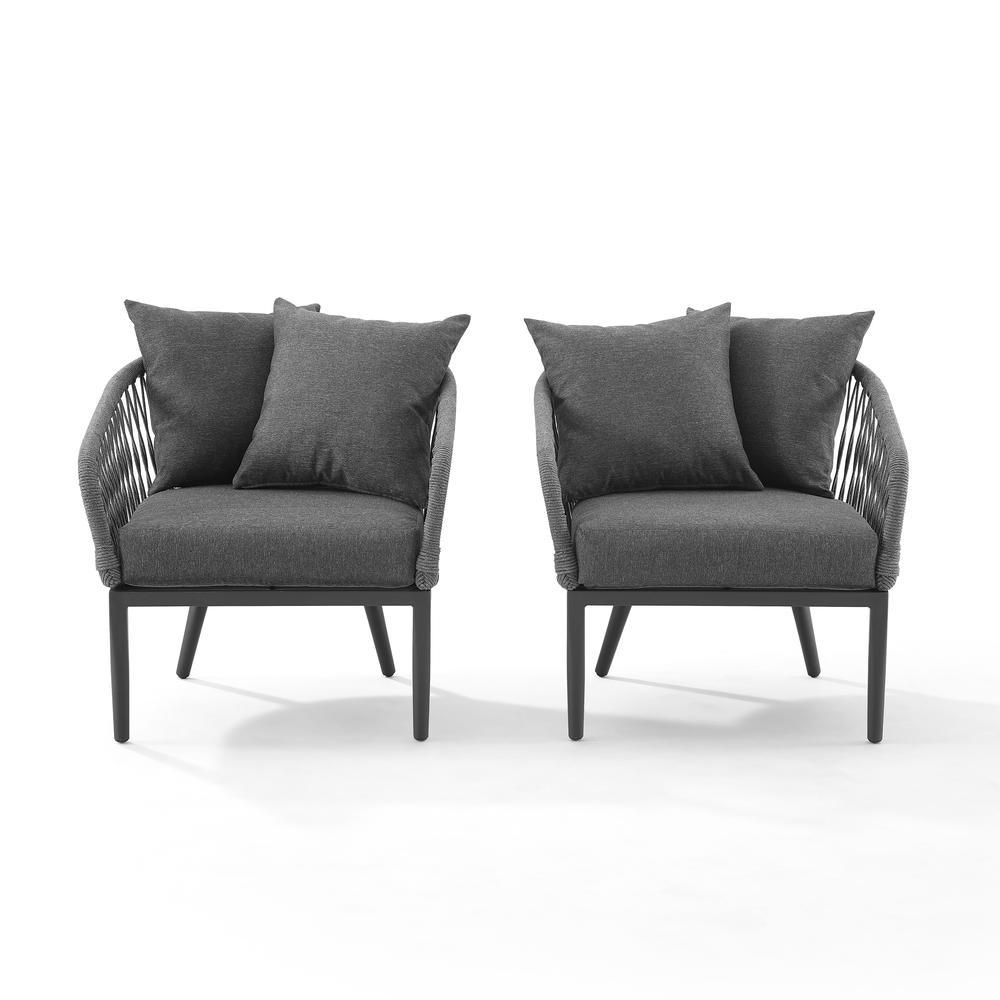 Dover 2Pc Indoor/Outdoor Rope Armchair Set Charcoal/Matte Black - 2 Armchairs. Picture 9