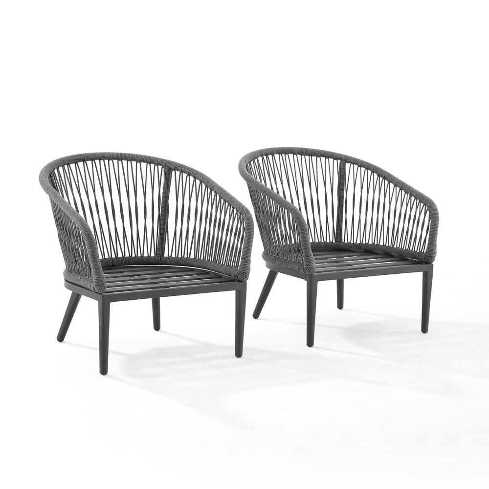 Dover 2Pc Indoor/Outdoor Rope Armchair Set Charcoal/Matte Black - 2 Armchairs. Picture 7