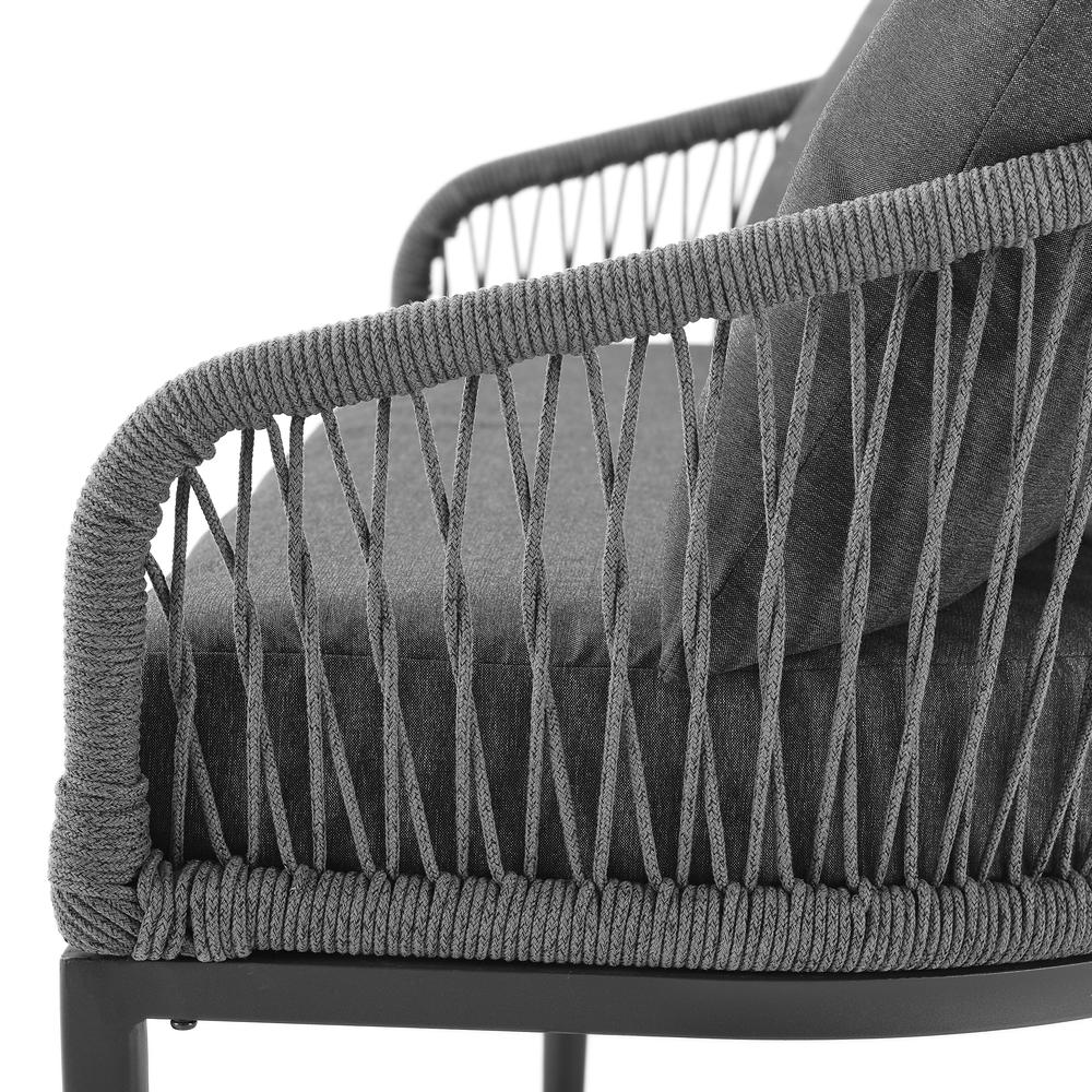 Dover 2Pc Indoor/Outdoor Rope Armchair Set Charcoal/Matte Black - 2 Armchairs. Picture 5