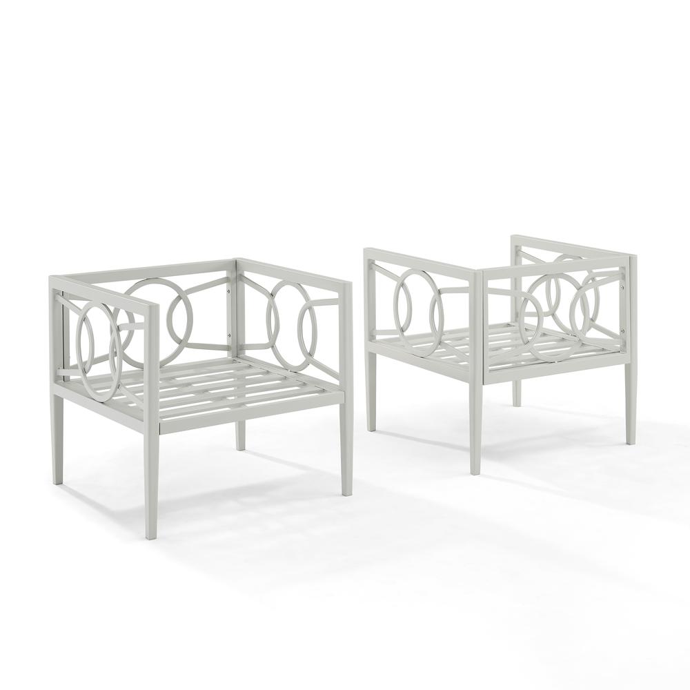 Ashford 2Pc Outdoor Metal Armchair Set Creme/Gray - 2 Armchairs. The main picture.