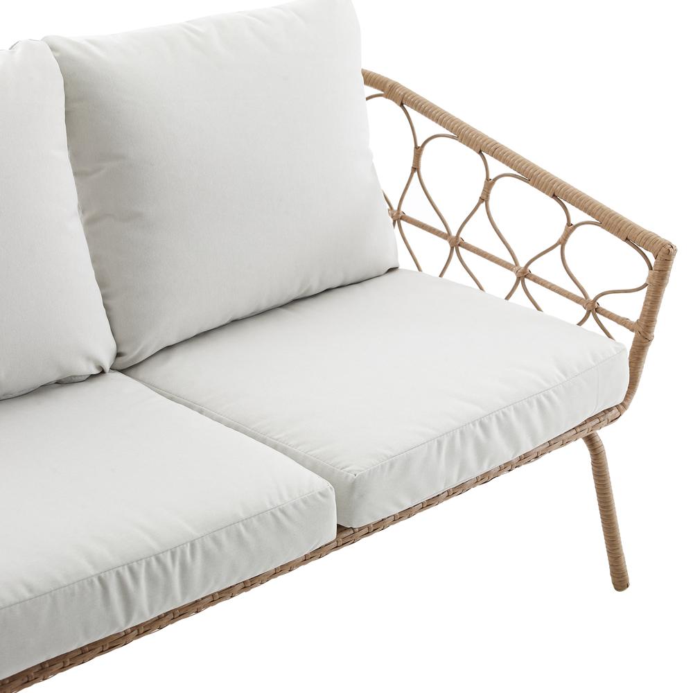 Juniper 2Pc Outdoor Wicker Conversation Set Creme/Natural - Loveseat & Coffee Table. Picture 10