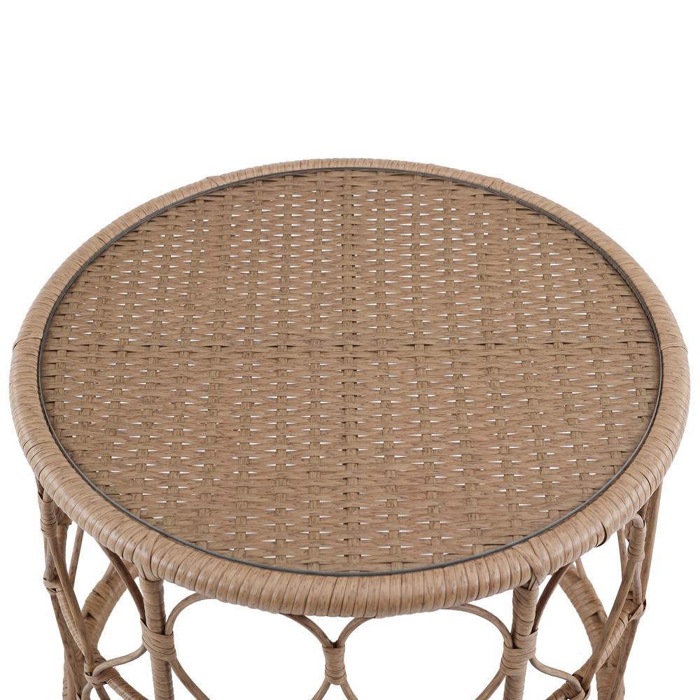 Juniper 2Pc Outdoor Wicker Conversation Set Creme/Natural - Loveseat & Coffee Table. Picture 12