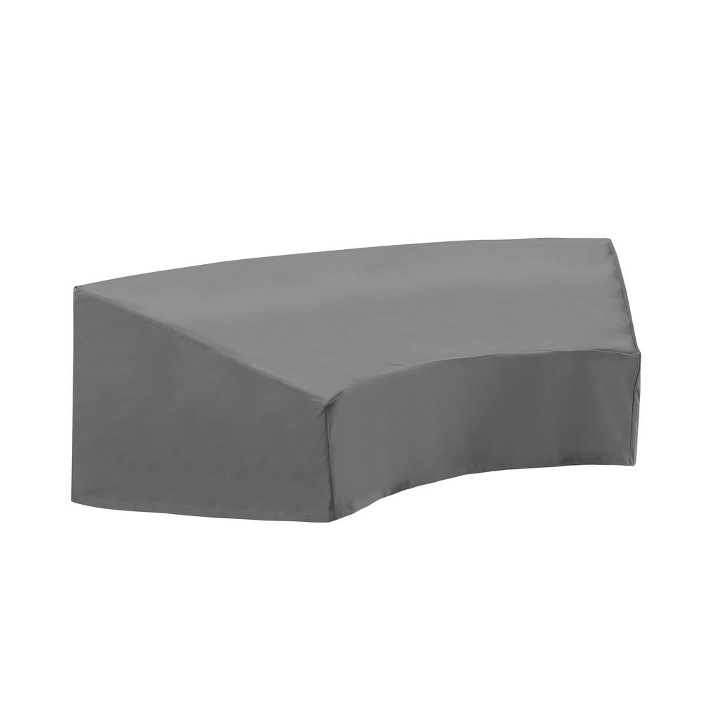 Outdoor Catalina Round Sectional Furniture Cover Gray. Picture 2