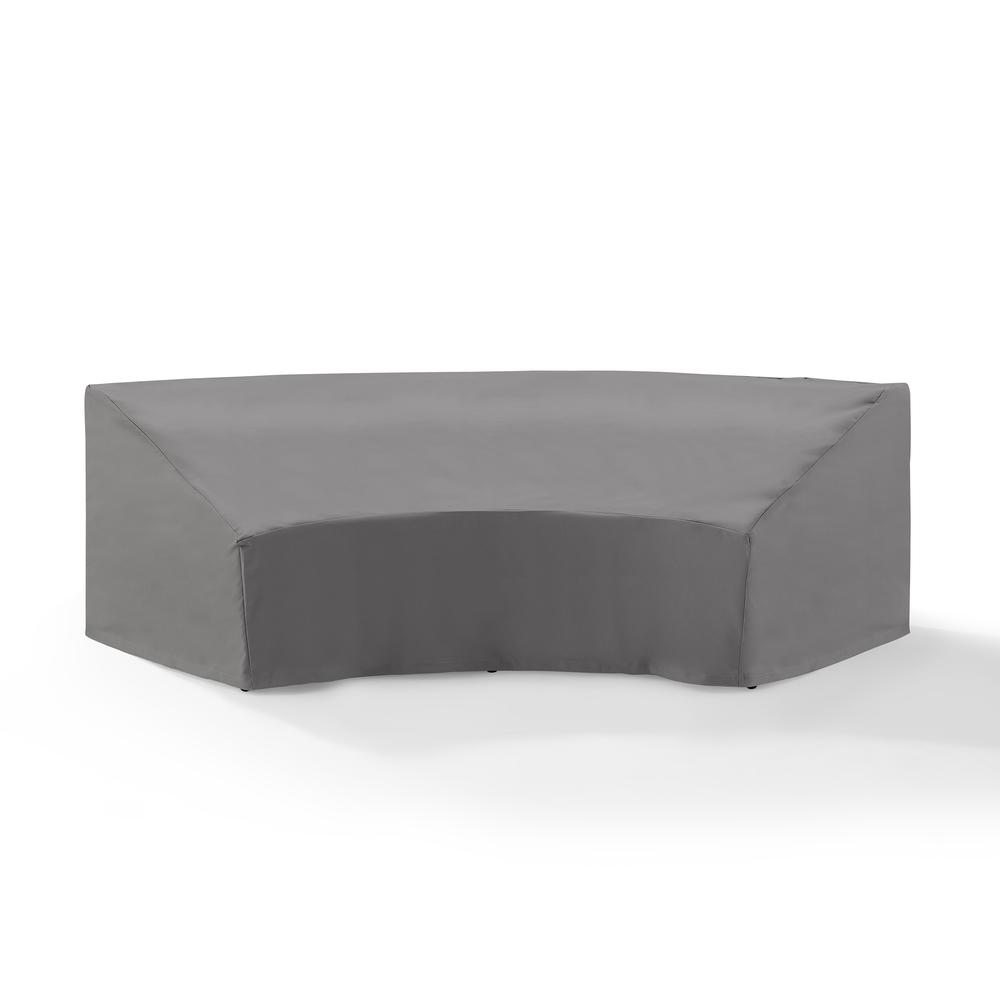 Outdoor Catalina Round Sectional Furniture Cover Gray. Picture 4