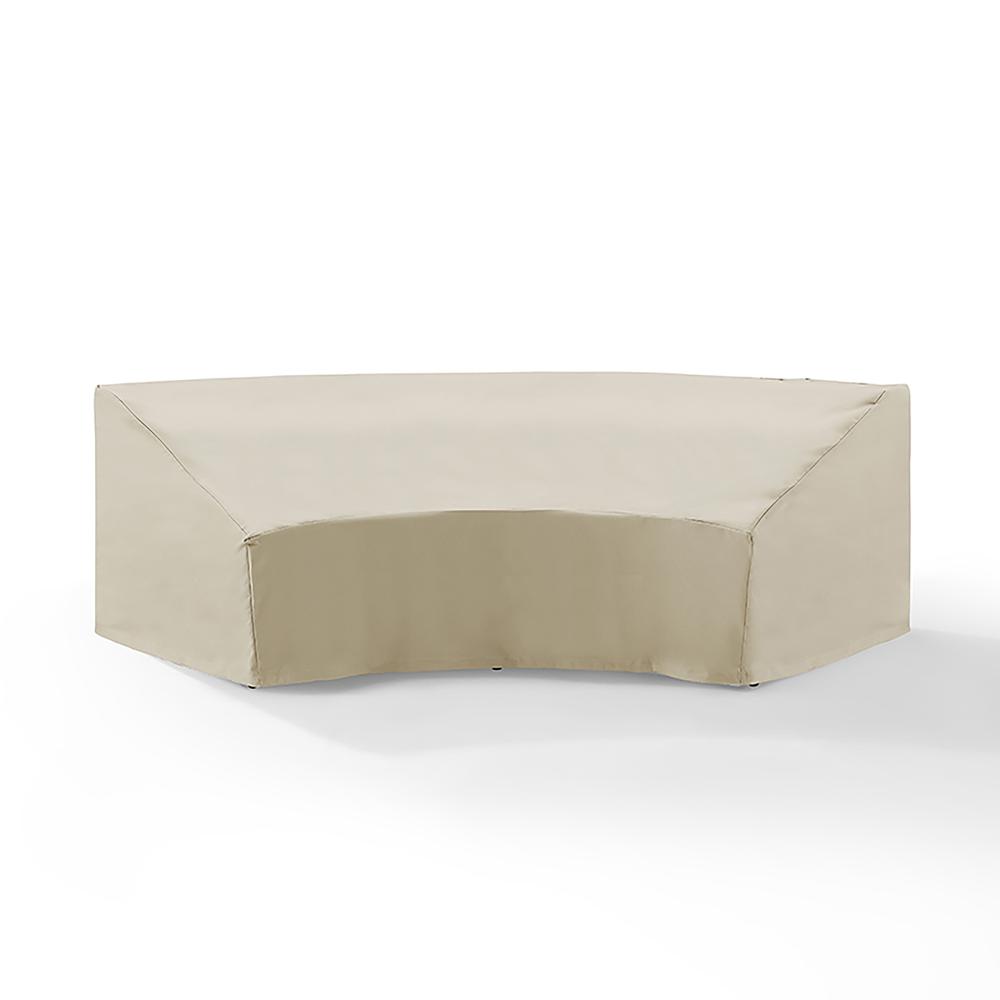 Outdoor Catalina Round Sectional Furniture Cover Tan. Picture 4