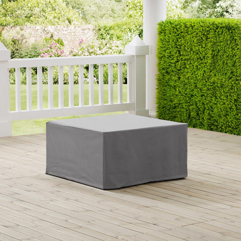 Outdoor Square Table And Ottoman Furniture Cover Gray. Picture 1