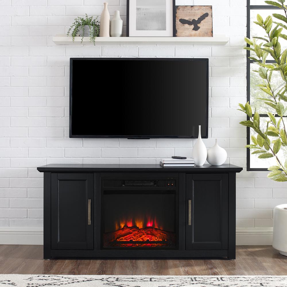 Camden 48" Low Profile Tv Stand W/Fireplace Black
