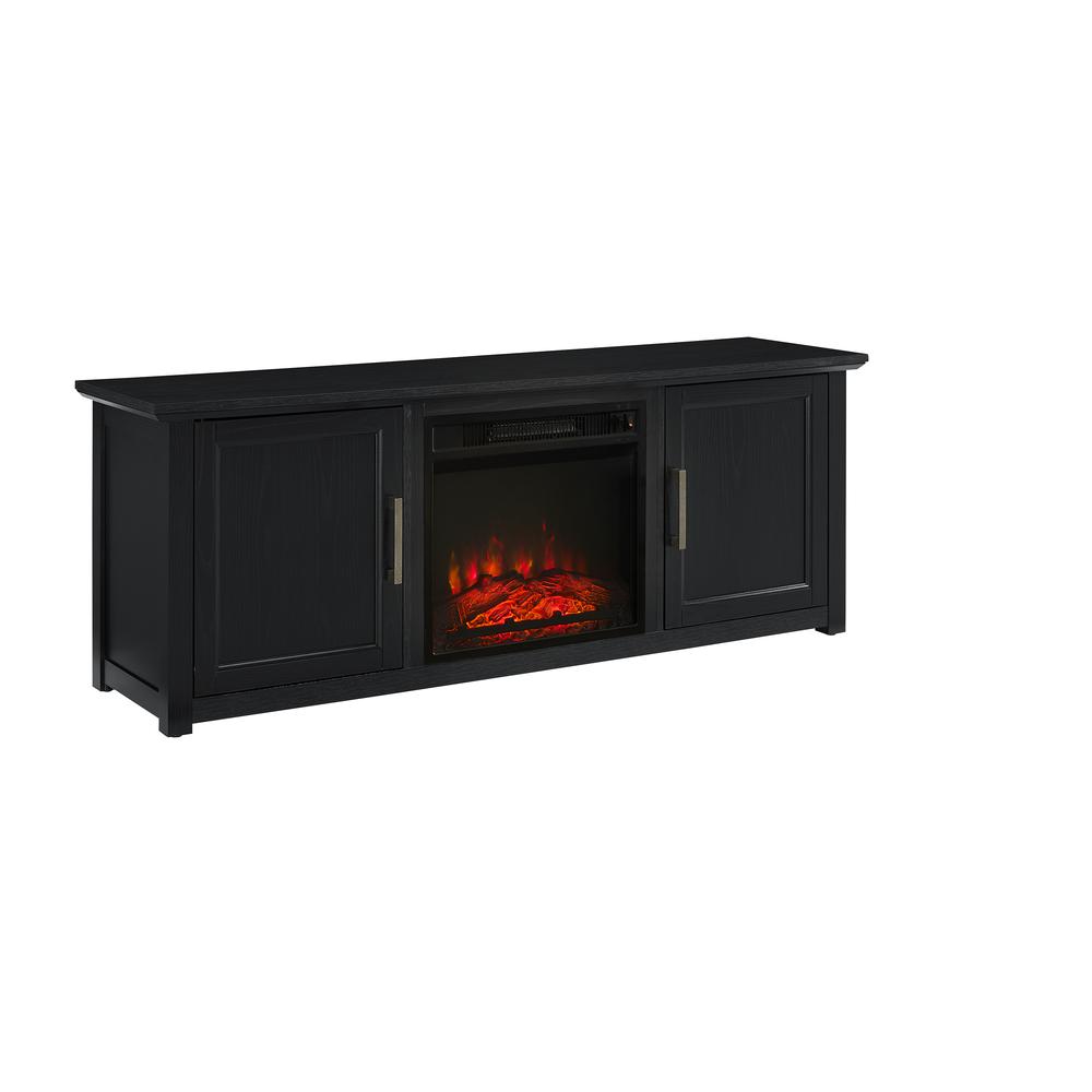 Camden 58" Low Profile Tv Stand W/Fireplace Black. Picture 4