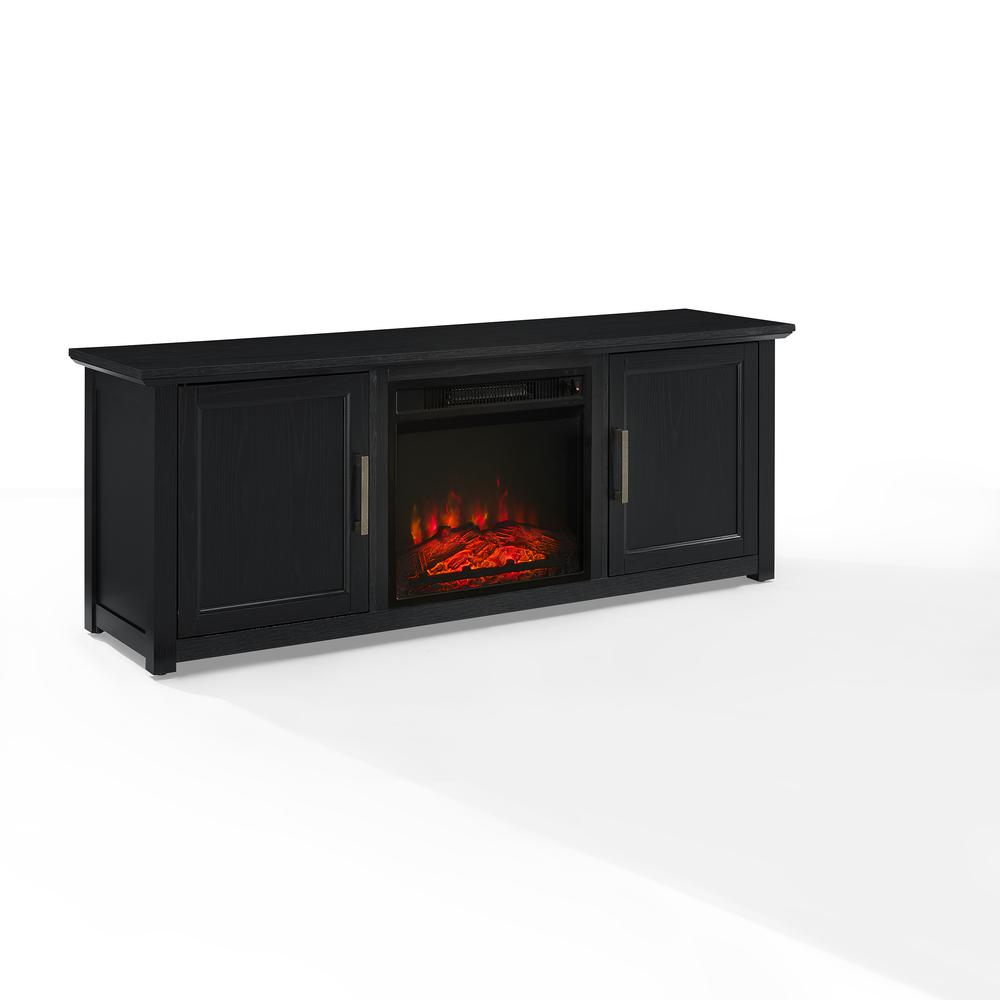 Camden 58" Low Profile Tv Stand W/Fireplace Black. Picture 6