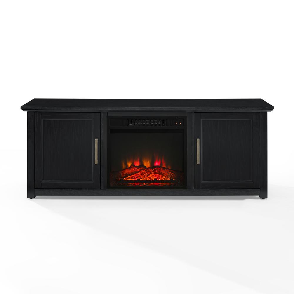 Camden 58" Low Profile Tv Stand W/Fireplace Black. Picture 7