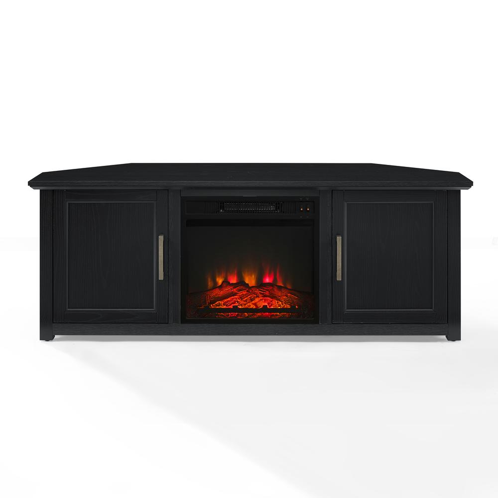 Camden 58" Corner Tv Stand W/Fireplace Black. Picture 7