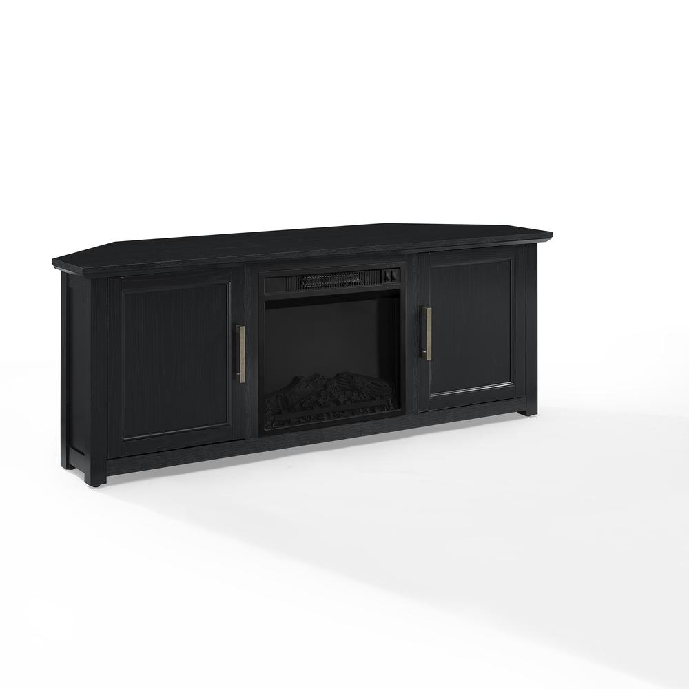 Camden 58" Corner Tv Stand W/Fireplace Black. Picture 8
