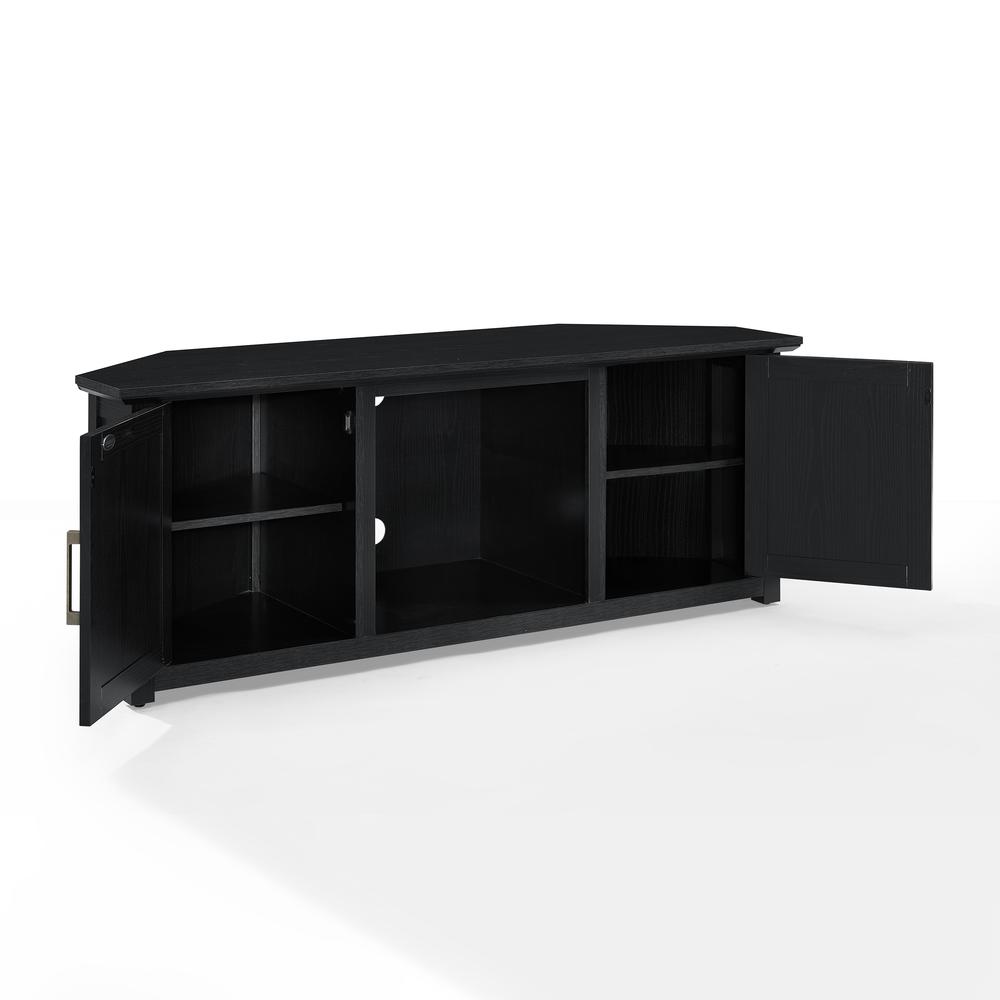 Camden 58" Corner Tv Stand W/Fireplace Black. Picture 9