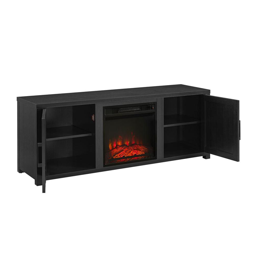 Gordon 58" Low Profile Tv Stand W/Fireplace Black. Picture 2