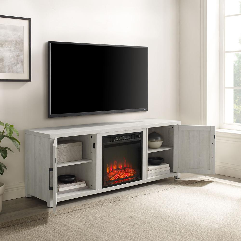 Gordon 58" Low Profile Tv Stand W/Fireplace Whitewash. Picture 8