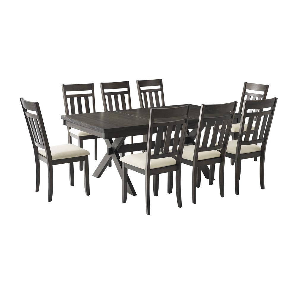 Hayden 9Pc Dining Set Slate - Table & 8 Slat Back Chairs. Picture 3
