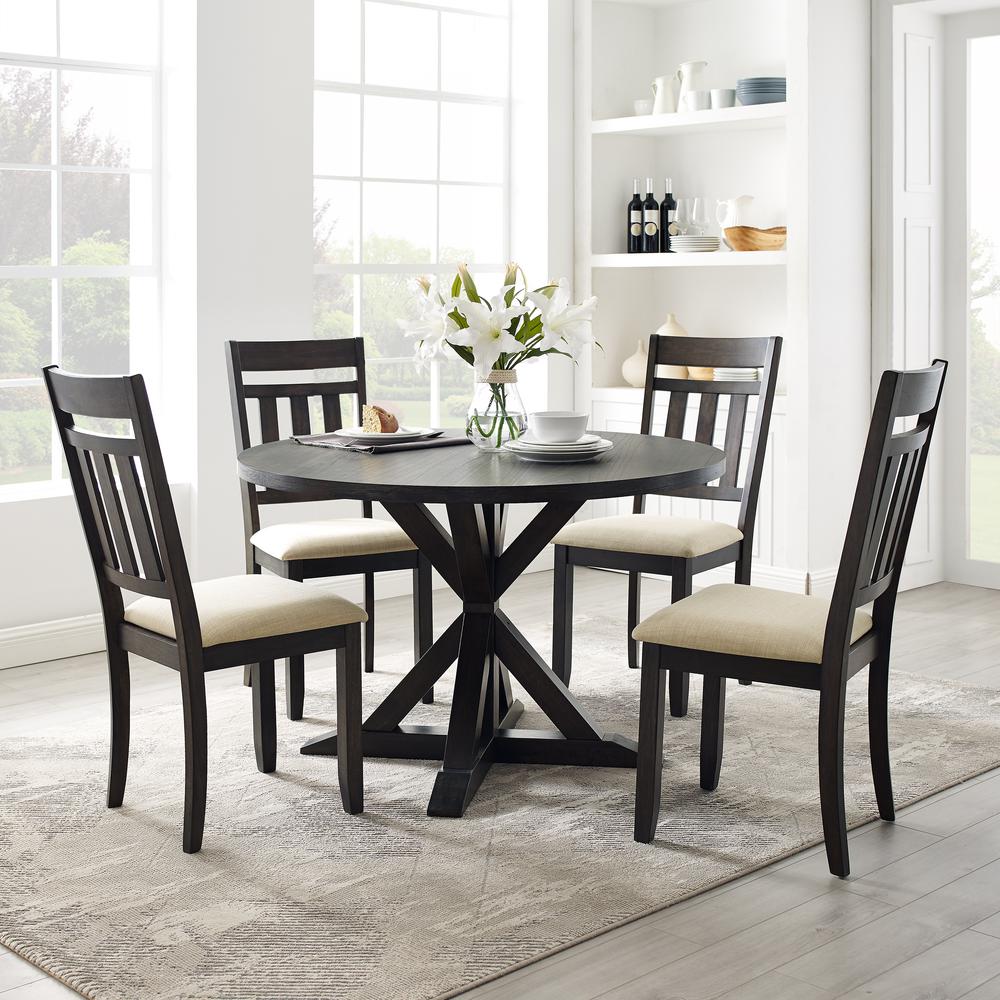 Hayden 5Pc Round Dining Set Slate - Table, 4 Chairs. Picture 1