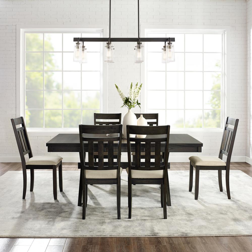 Hayden 7Pc Dining Set Slate - Table & 6 Slat Back Chairs. Picture 2
