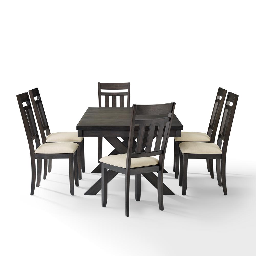 Hayden 7Pc Dining Set Slate - Table & 6 Slat Back Chairs. Picture 8