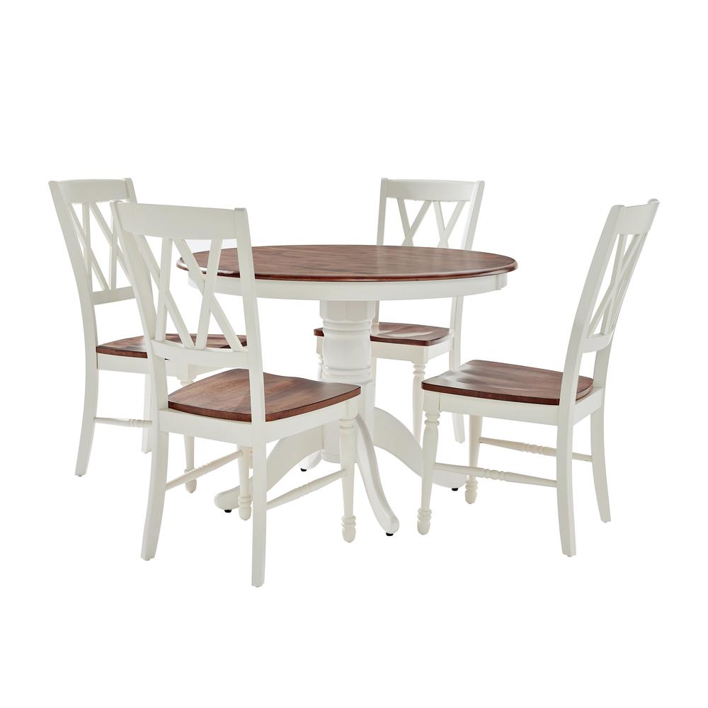 Shelby 5Pc Round Dining Set White - Table, 4 Chairs. Picture 2