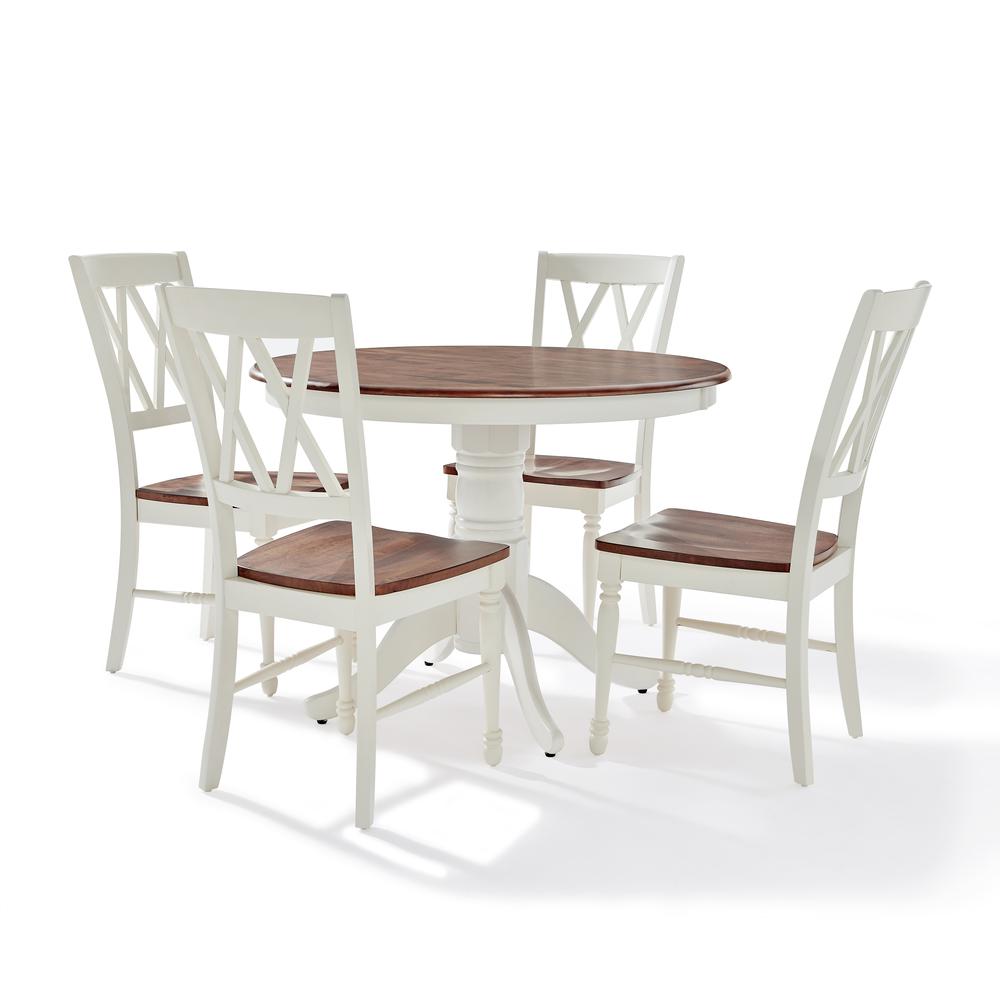 Shelby 5Pc Round Dining Set White - Table, 4 Chairs. Picture 4
