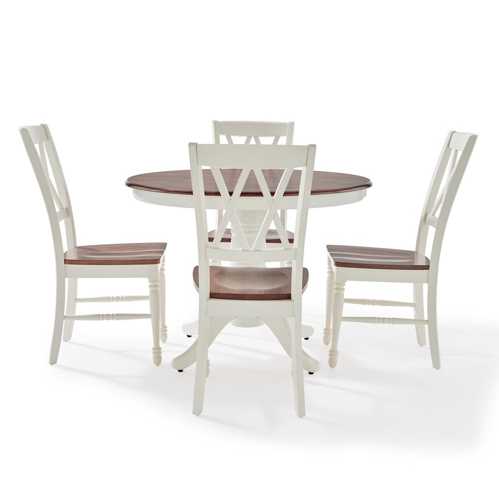Shelby 5Pc Round Dining Set White - Table, 4 Chairs. Picture 5
