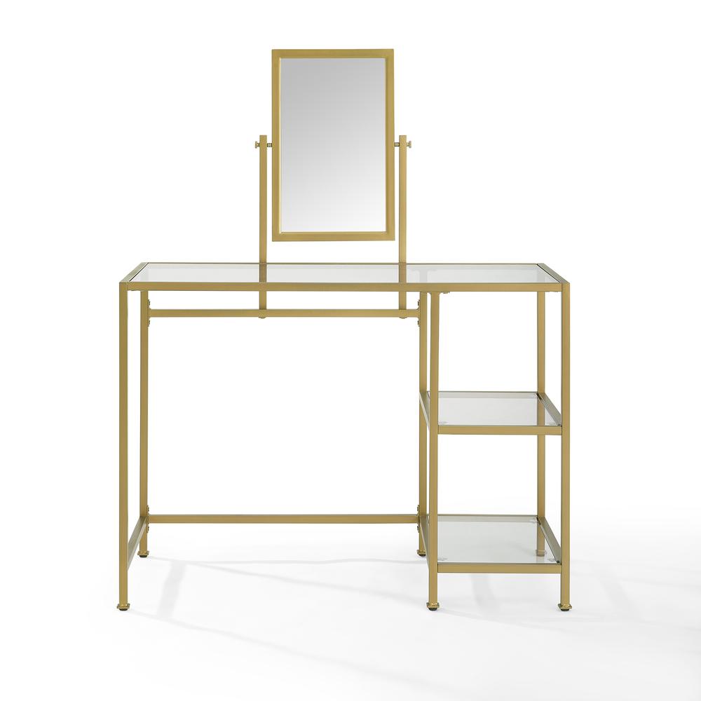 Aimee 2Pc Vanity Set Soft Gold - Vanity, Mirror. Picture 5