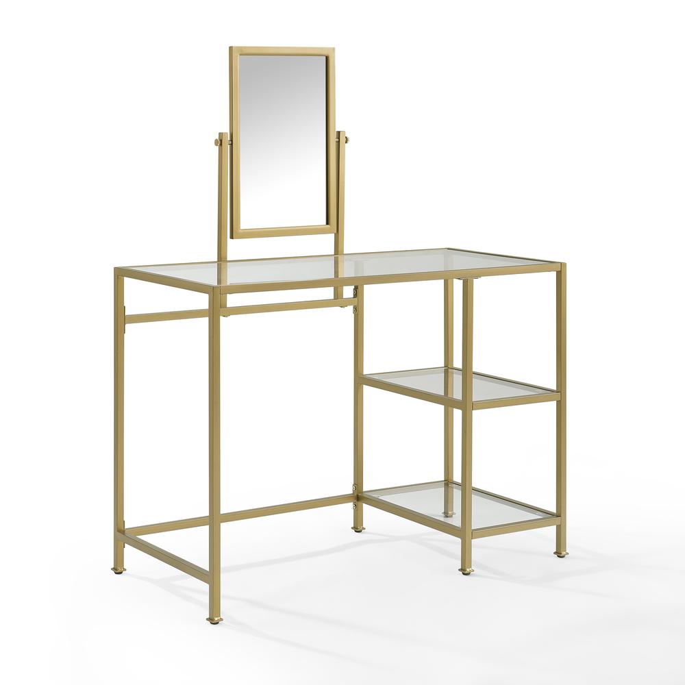 Aimee 2Pc Vanity Set Soft Gold - Vanity, Mirror. Picture 6