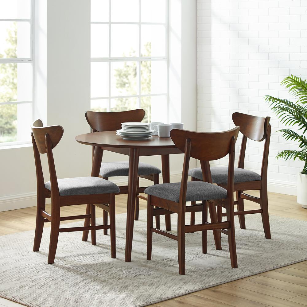 Landon 5Pc Round Dining Set Mahogany - Table, 4 Wood Chairs. Picture 1
