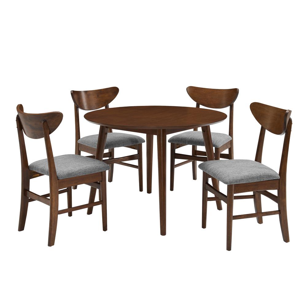 Landon 5Pc Round Dining Set Mahogany - Table & 4 Wood Back Chairs. Picture 2