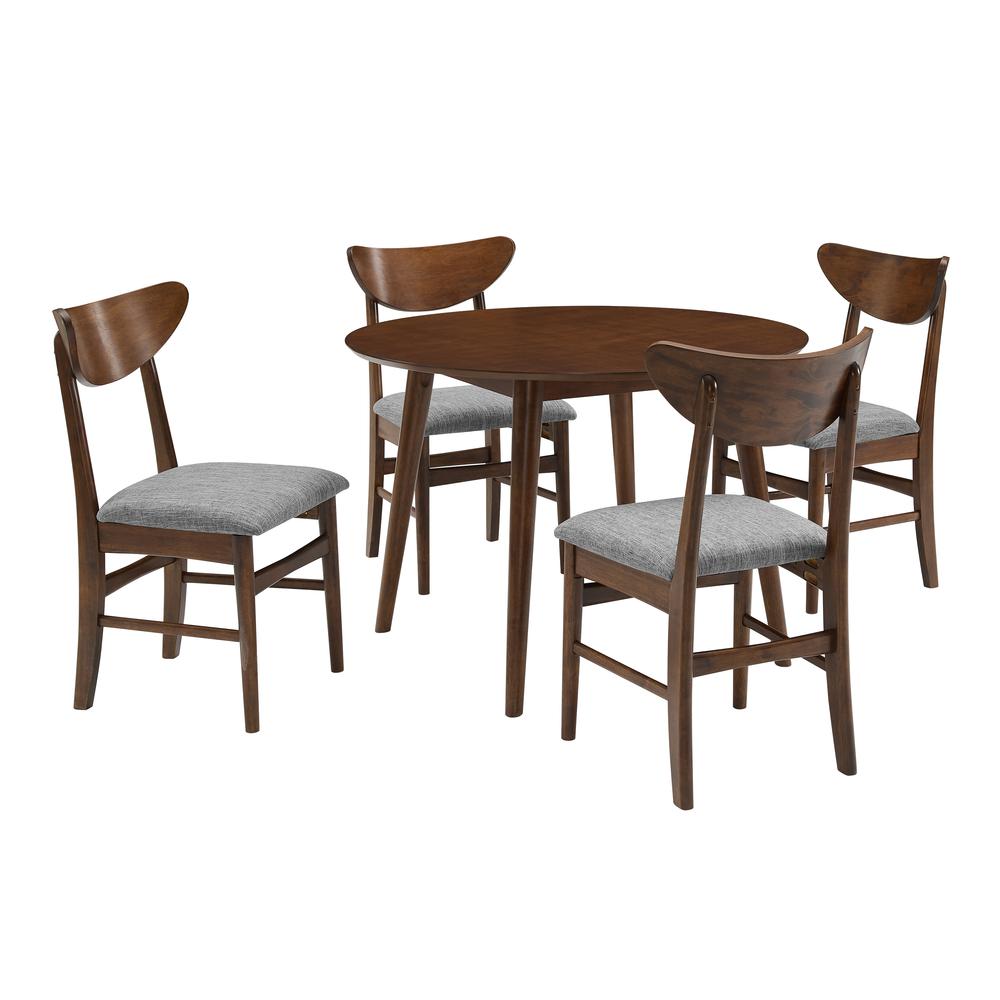 Landon 5Pc Round Dining Set Mahogany - Table, 4 Wood Chairs. Picture 3