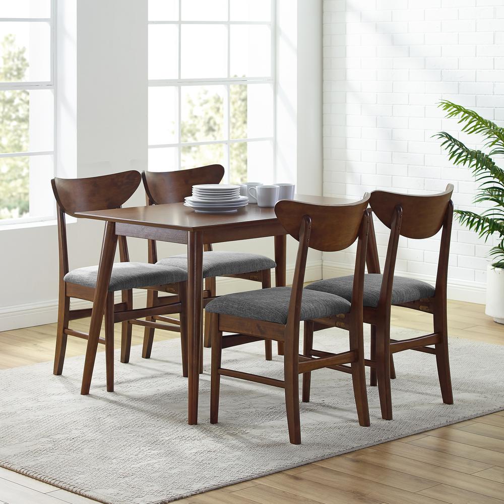 Landon 5Pc Dining Set Mahogany - Table & 4 Wood Back Chairs. Picture 1
