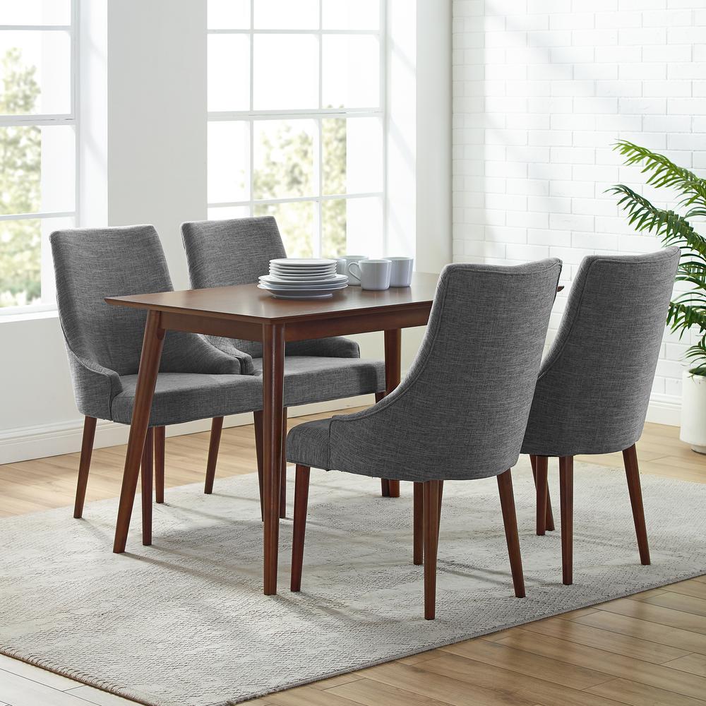 Landon 5Pc Dining Set Mahogany - Table, 4 Upholstered Chairs. The main picture.
