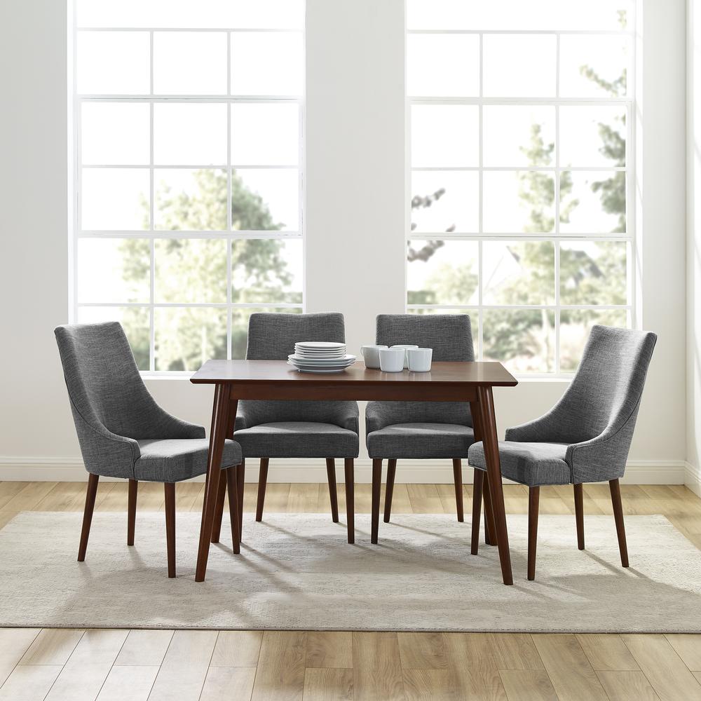 Landon 5Pc Dining Set Mahogany - Table, 4 Upholstered Chairs. Picture 2