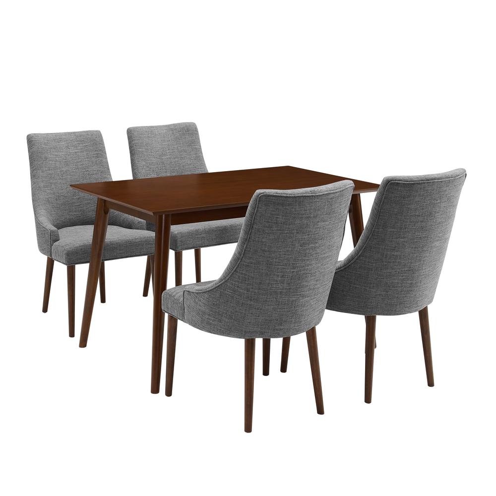 Landon 5Pc Dining Set Mahogany - Table, 4 Upholstered Chairs. Picture 4