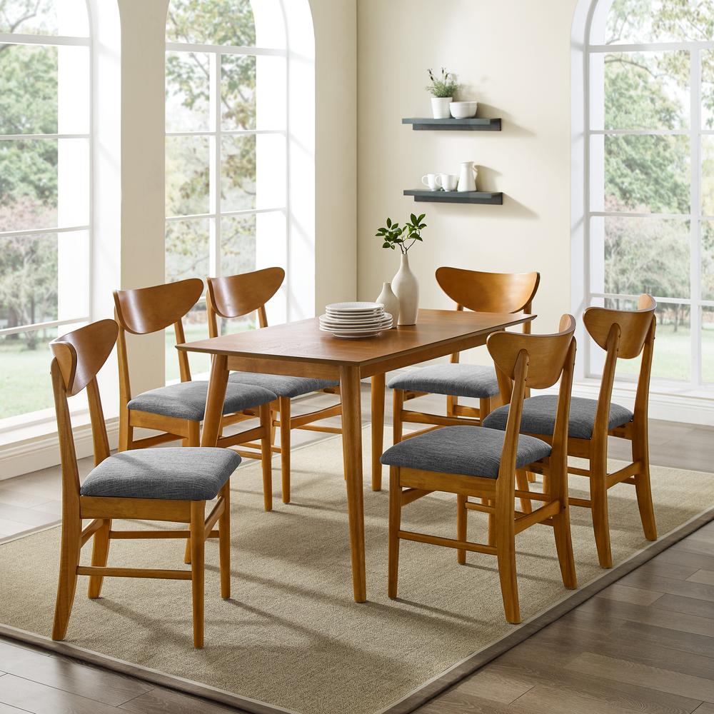 Landon 7Pc Dining Set Acorn - Table, 6 Wood Chairs. Picture 1