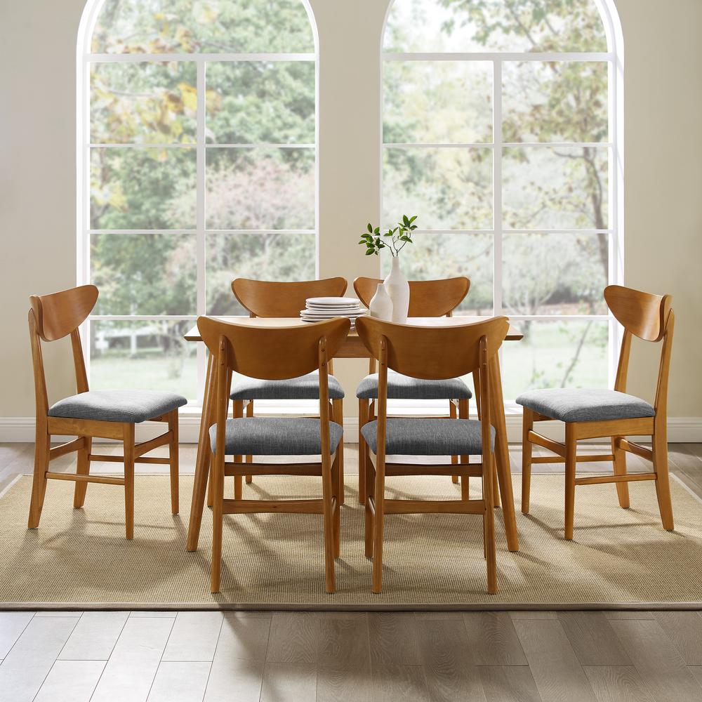 Landon 7Pc Dining Set Acorn - Table, 6 Wood Chairs. Picture 2
